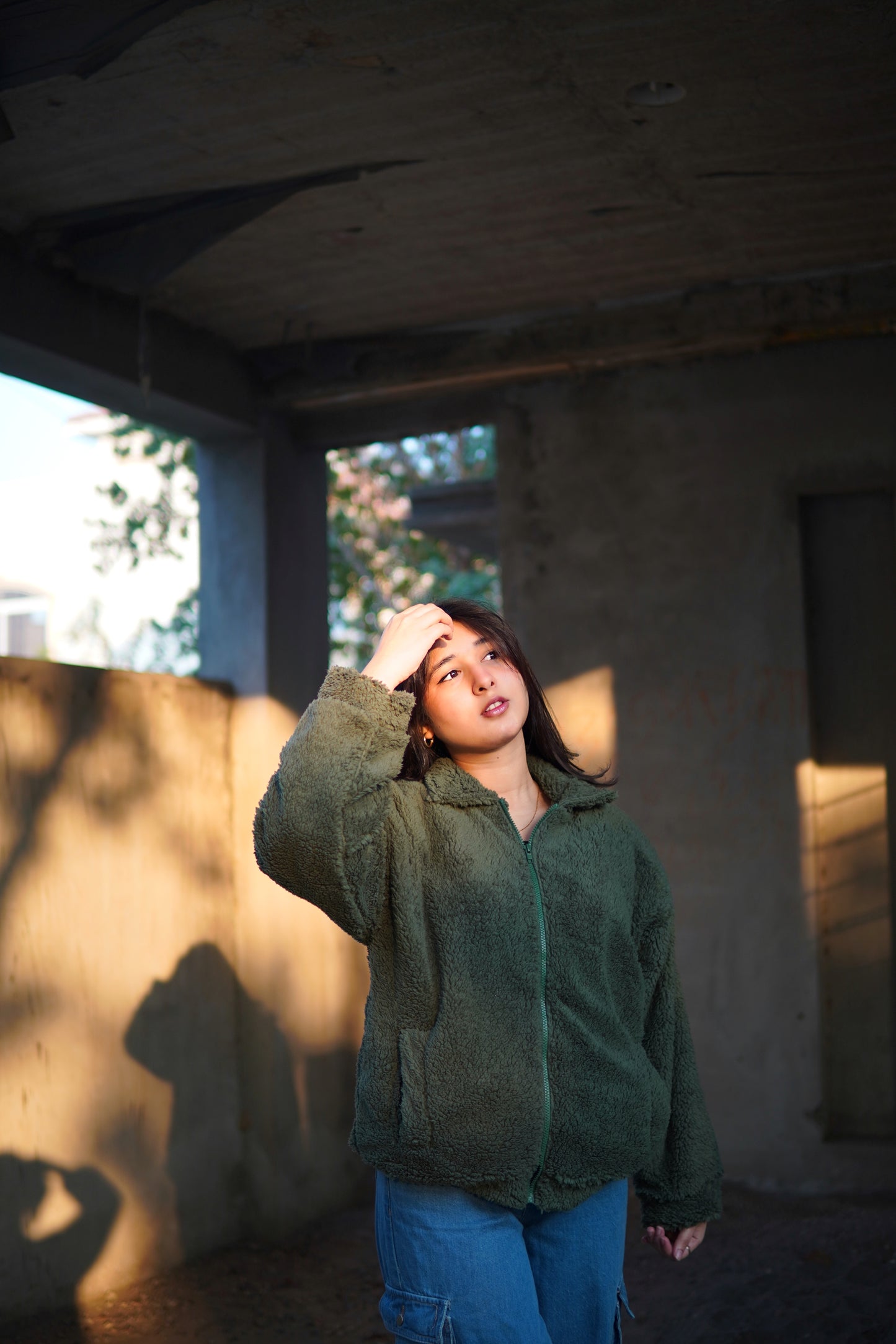 1 Pc Teddy Jacket - Dark Green