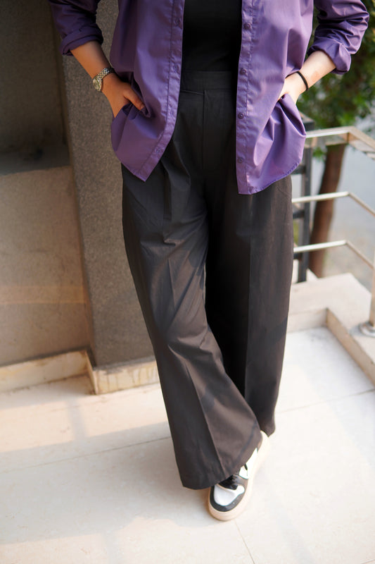Black pleated Pants - korean Style