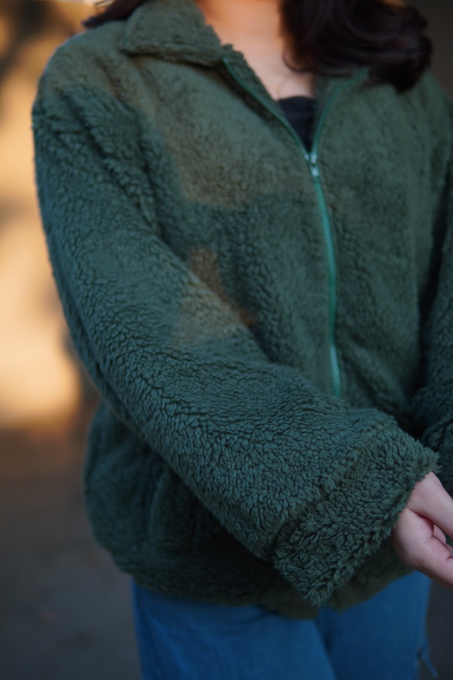 1 Pc Teddy Jacket - Dark Green