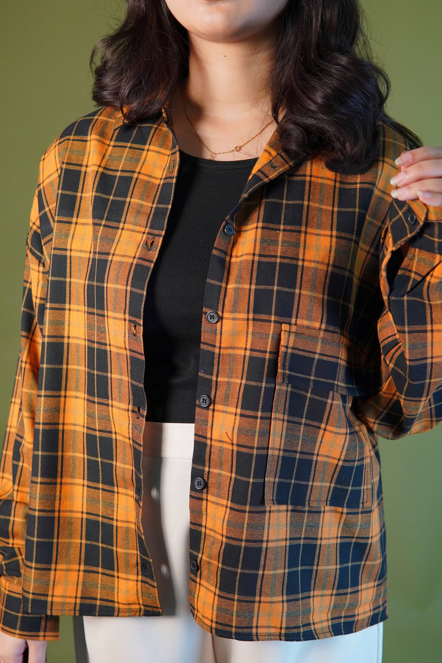 Oversized shirts - orange check