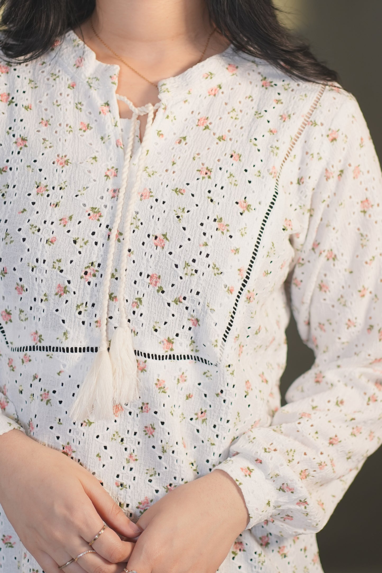 Printed white Chickenkari top