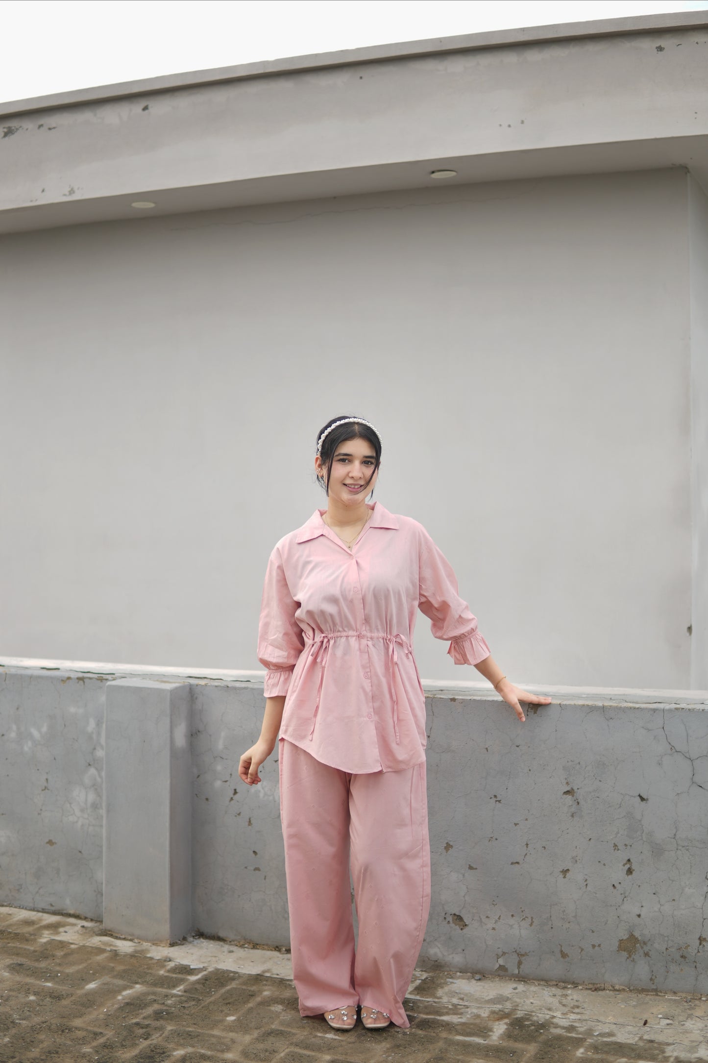 2Pc Lawn Coord Set - OO2 Baby Pink