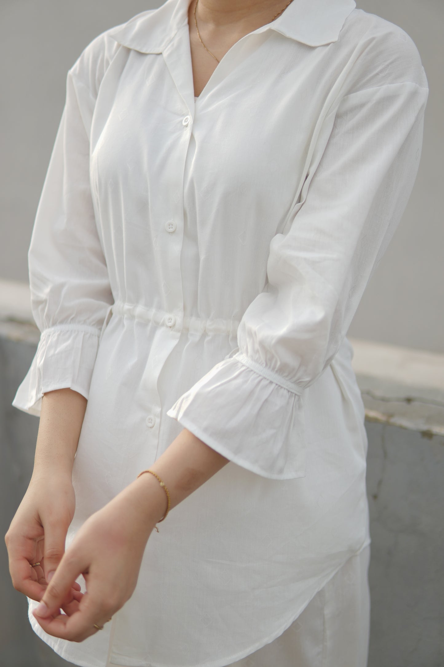 2Pc Lawn Coord Set - OO6 White