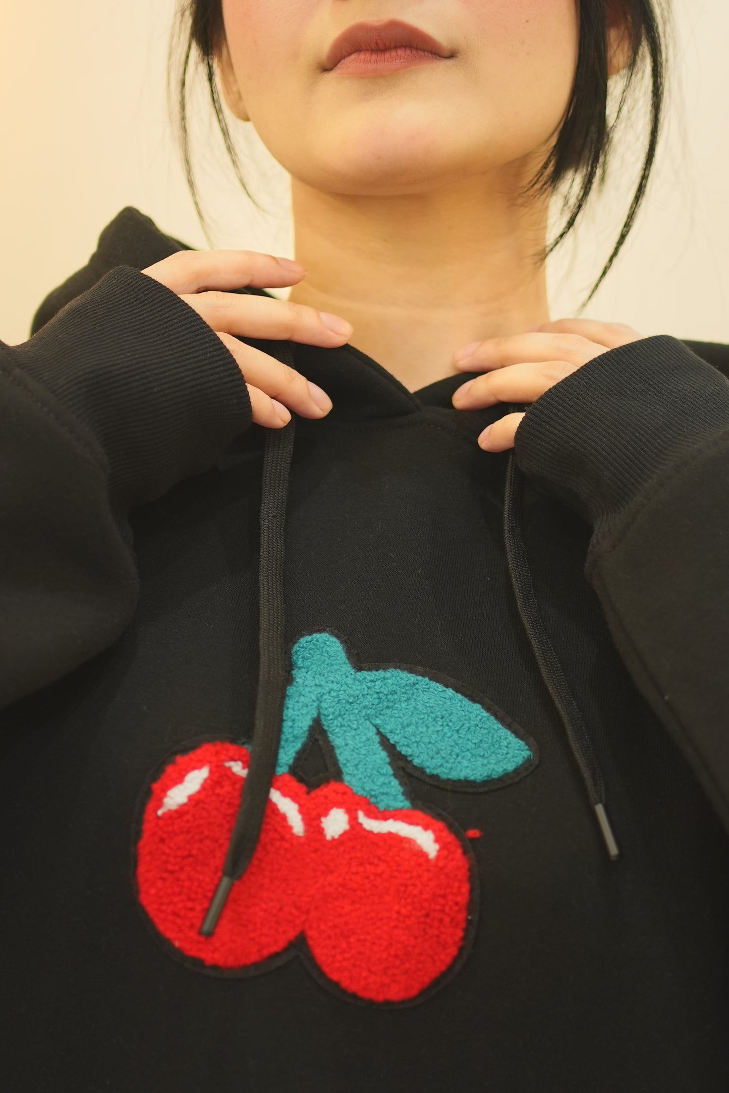 OVERSIZED BLACK CHERRY HOODIE