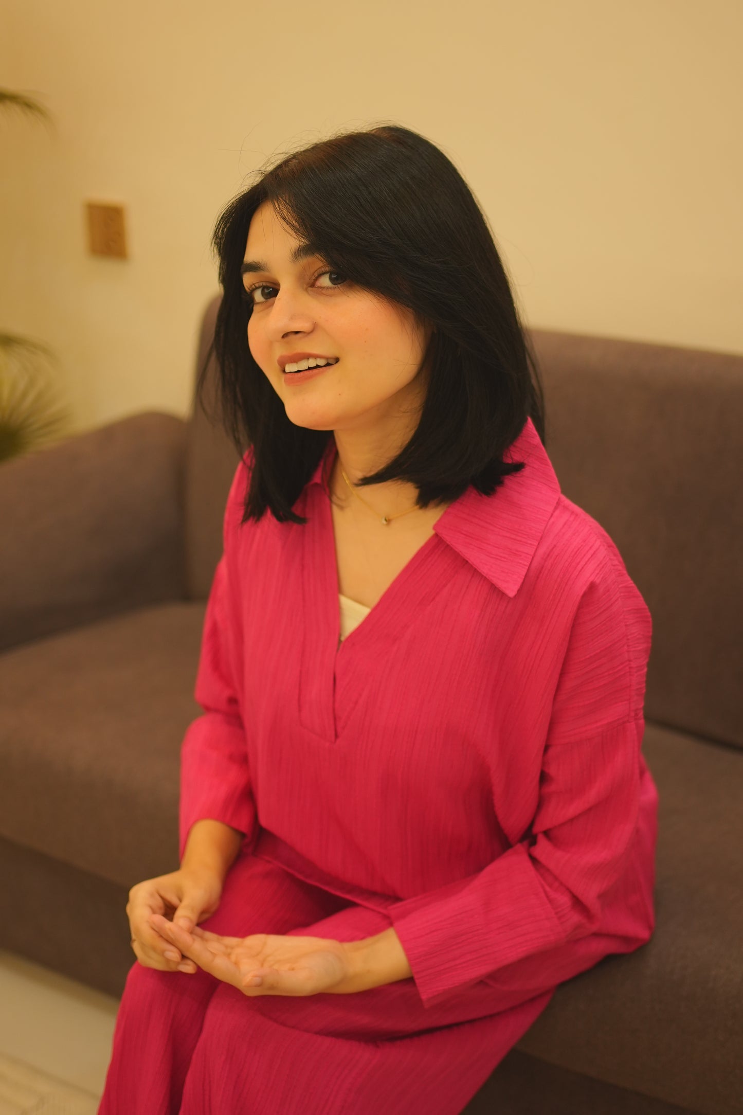 2 Pc Co-ord Set - Hot Pink