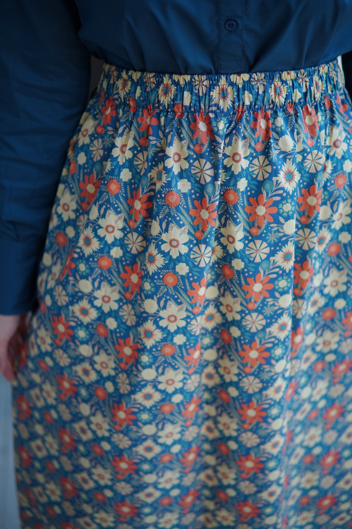 Skirt & Shirt Pair - Printed blue -OO7