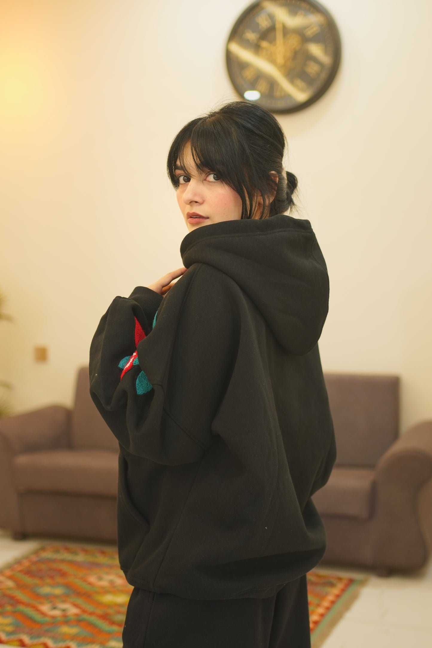 OVERSIZED BLACK CHERRY HOODIE