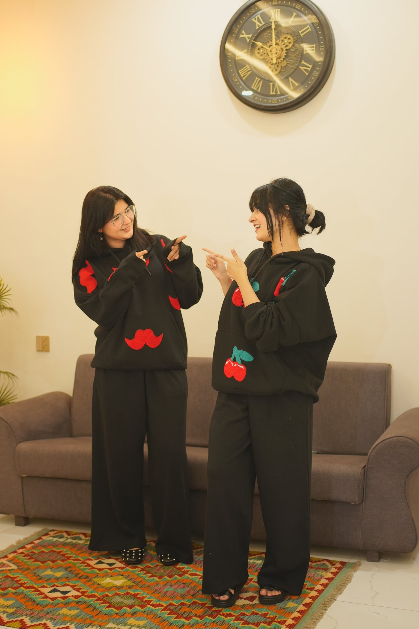 WIDE LEG TROUSERS - BLACK