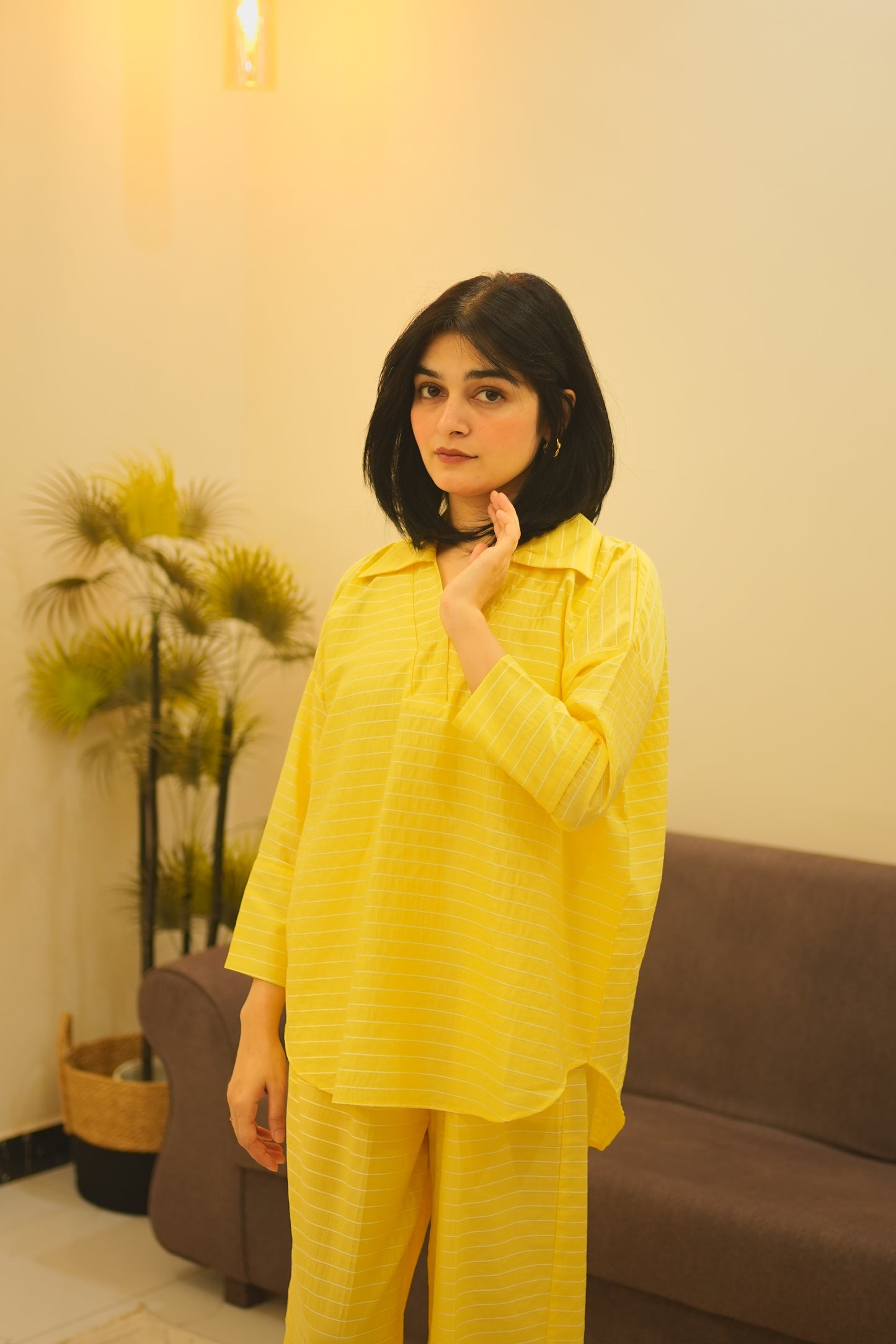 2 Pc Co-ord Set - Yellow