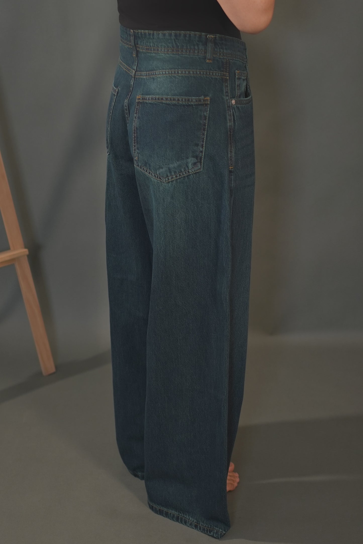 Wide leg Jeans - bluegreen005