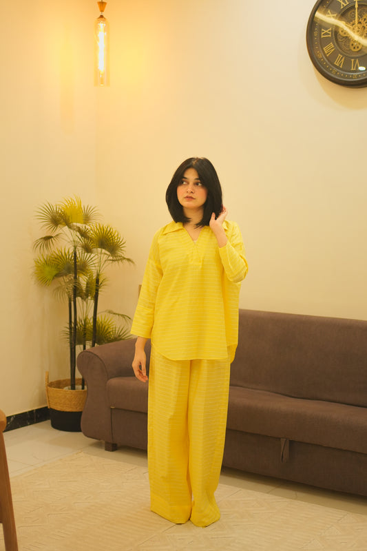 2 Pc Co-ord Set - Yellow