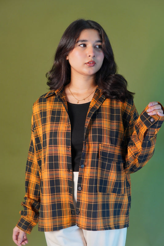 Oversized shirts - orange check