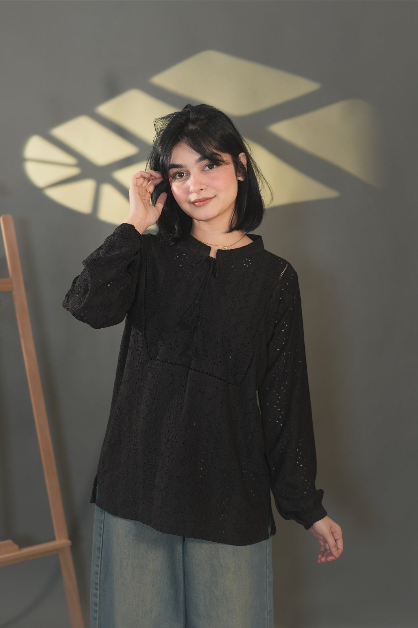 Black chickenkari Top
