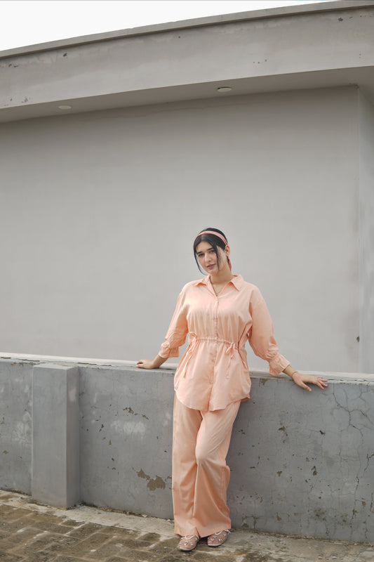 2Pc Lawn Coord Set -OO3 Peach