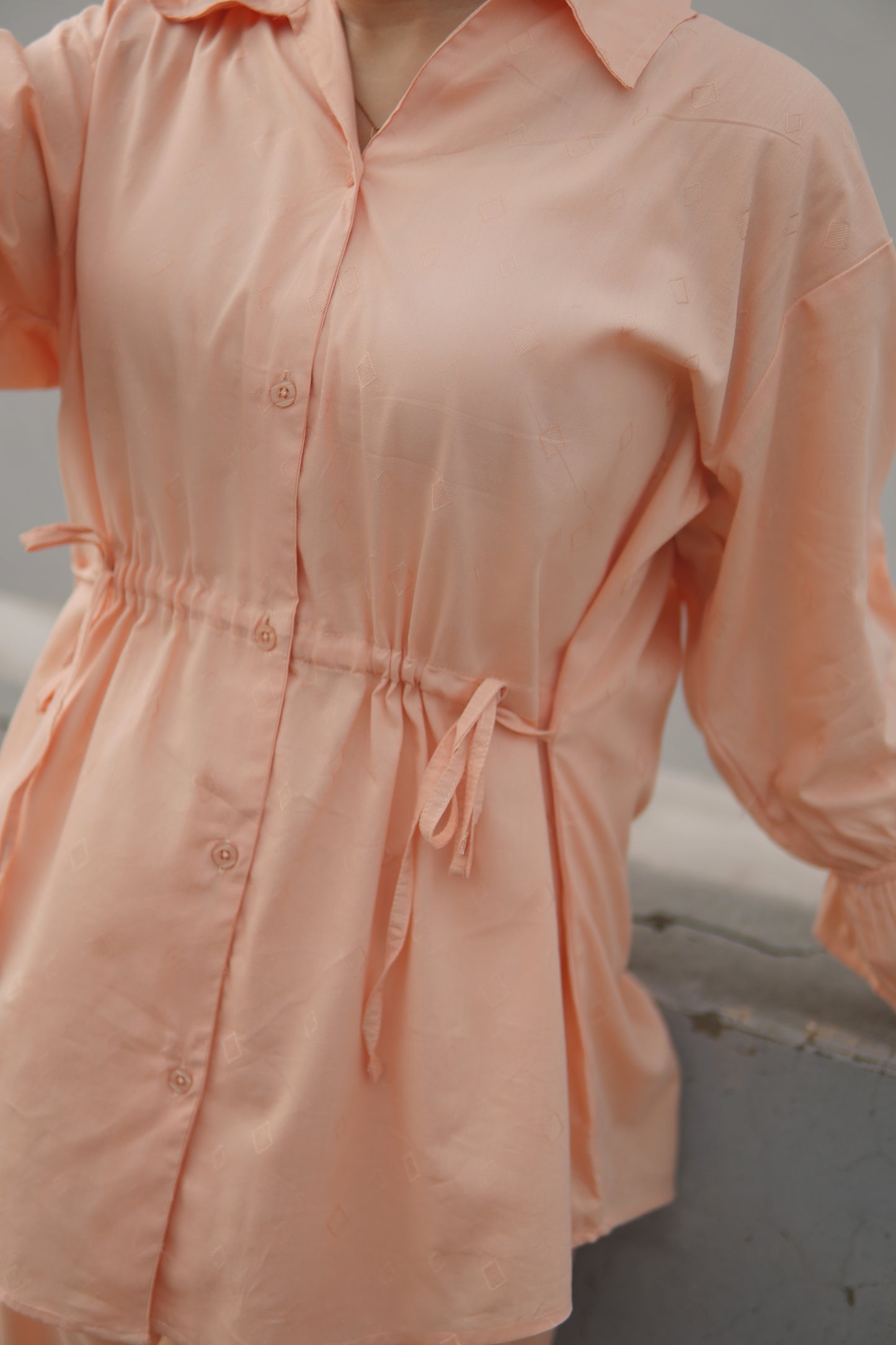 2Pc Lawn Coord Set -OO3 Peach