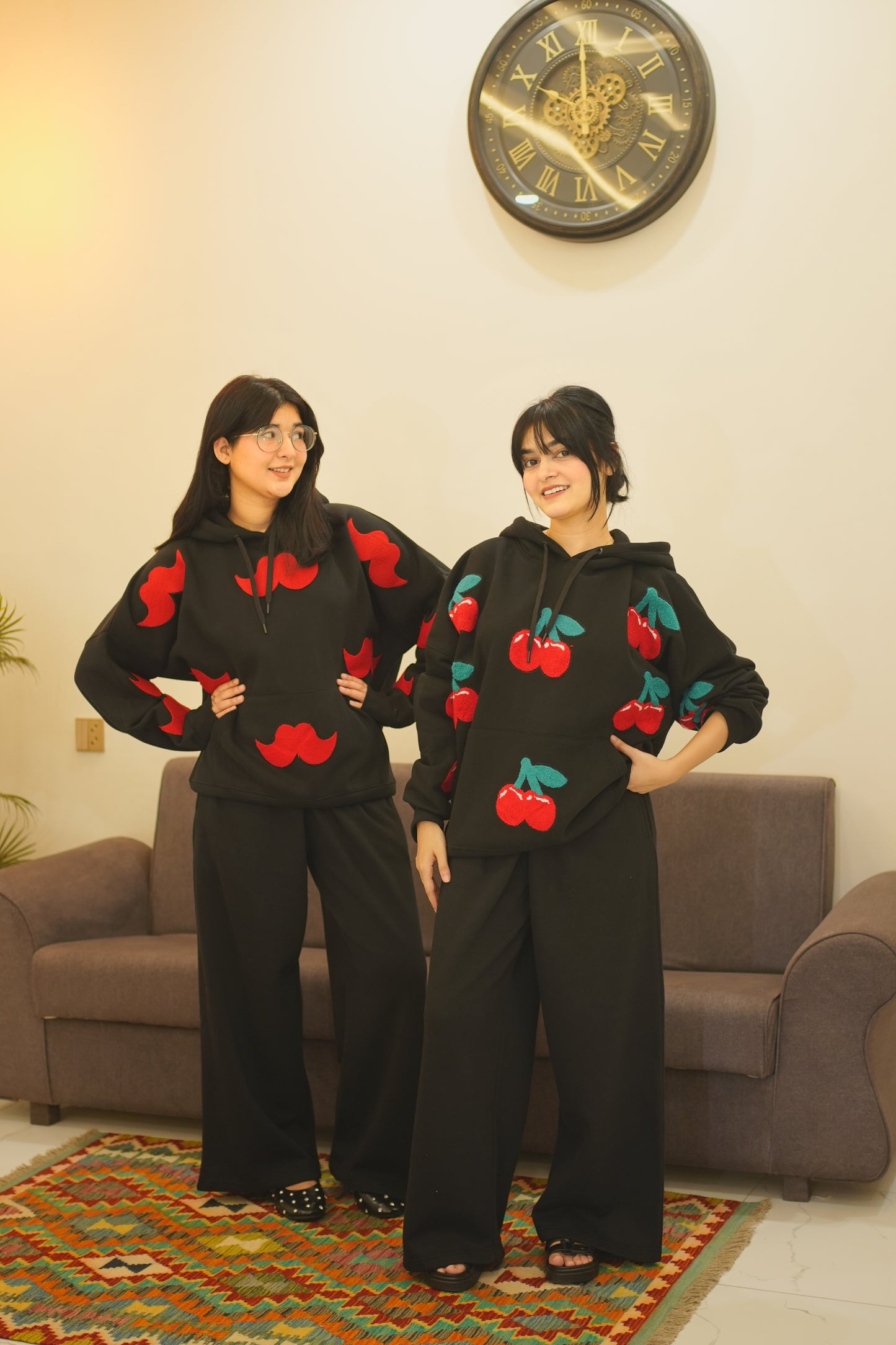 WIDE LEG TROUSERS - BLACK