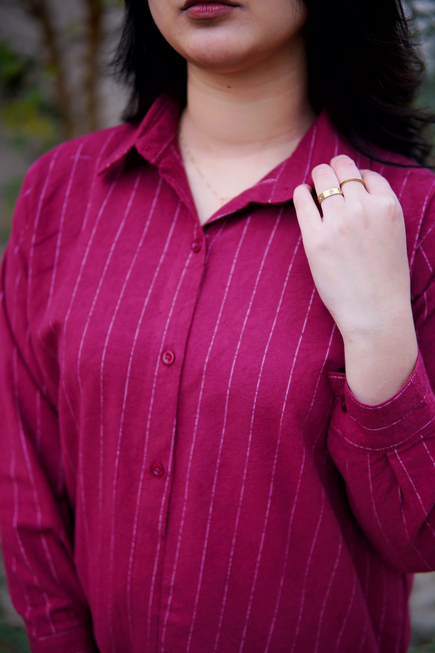 2Pc Button Coord Set - Maroon