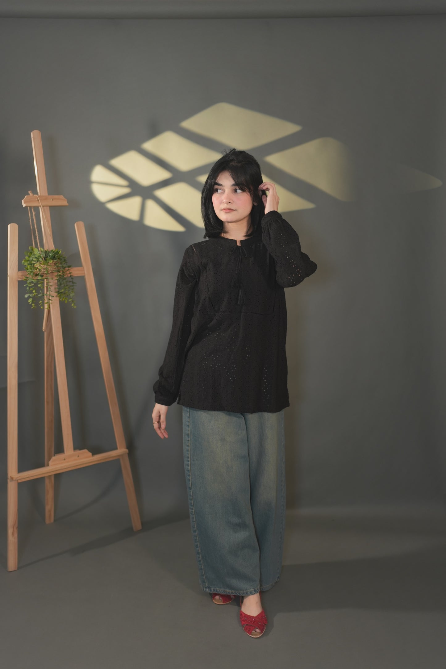 Black chickenkari Top