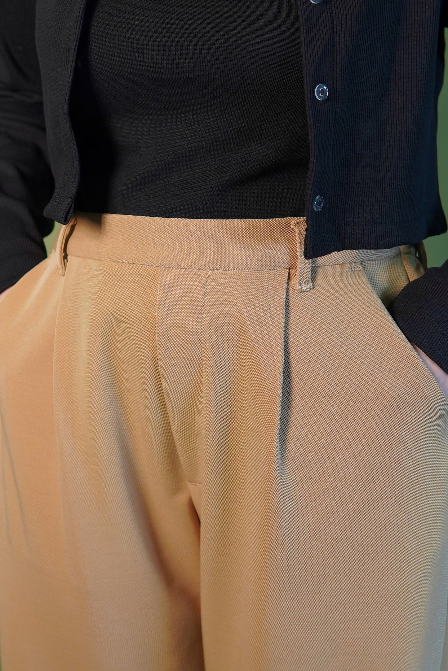 Korean pleated pants - beige