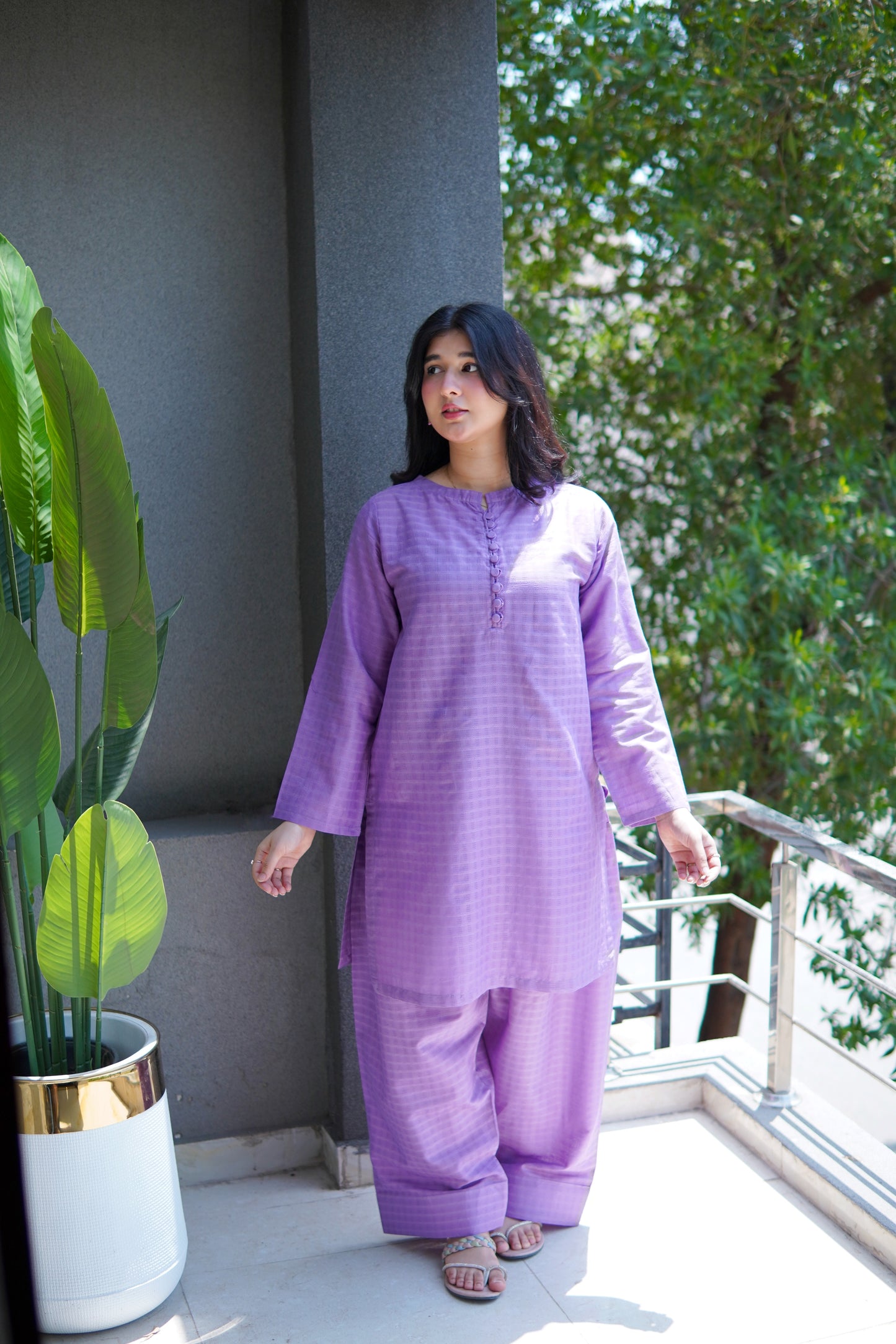 Lilac bloom - 2pc farshi set