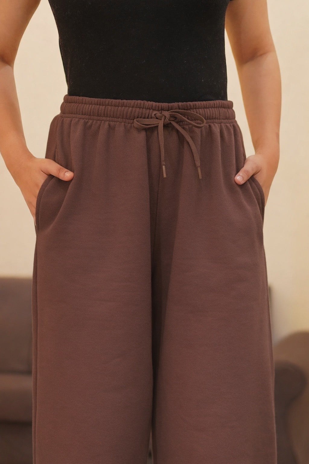 Wide Leg Trouser - Brown