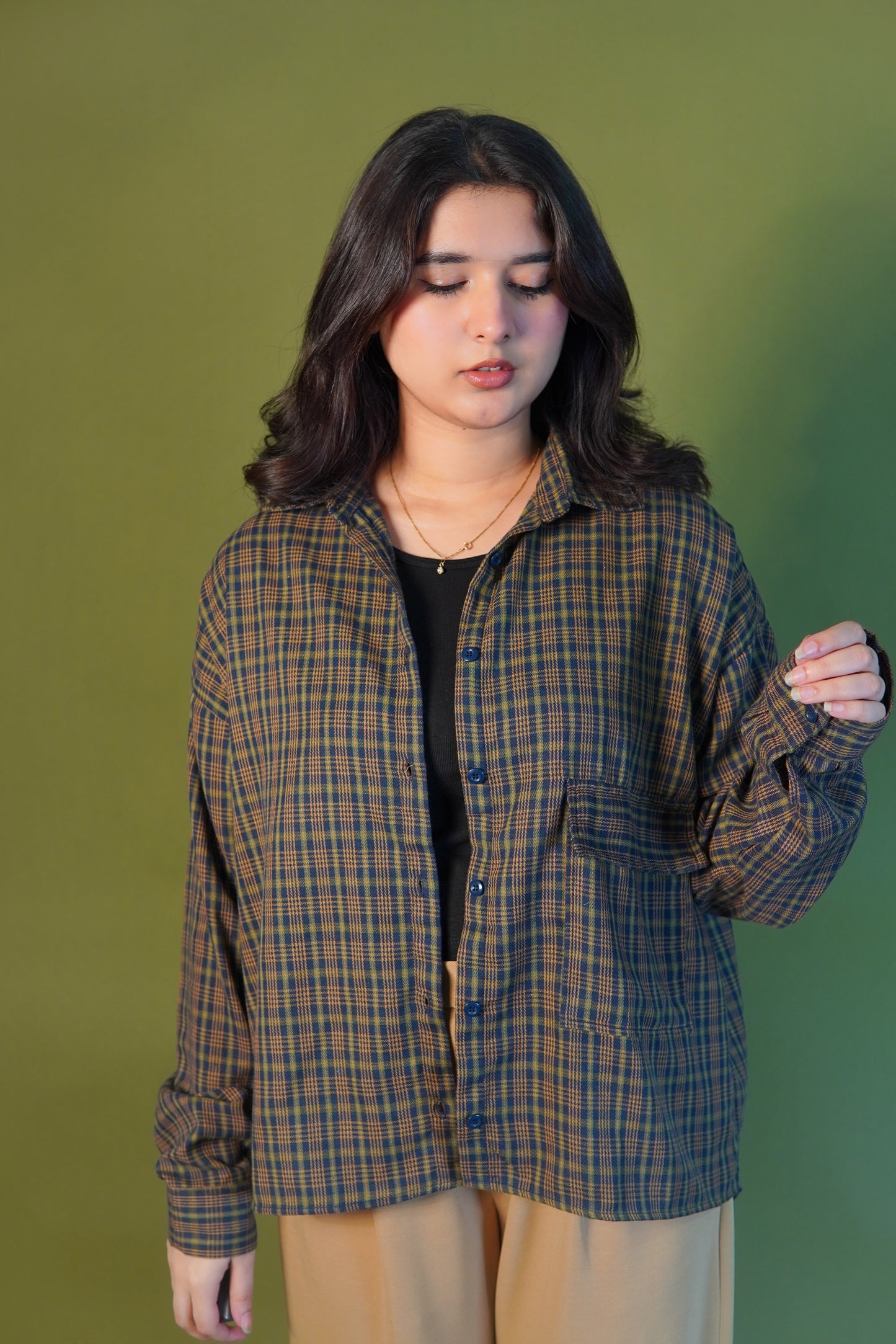 Oversized shirt - brown check