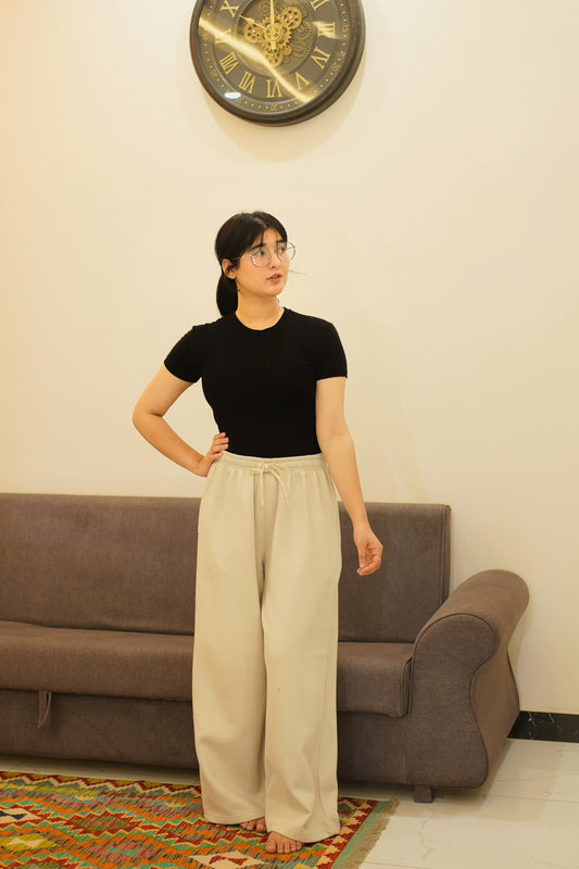 WIDE LEG TROUSERS - Beige