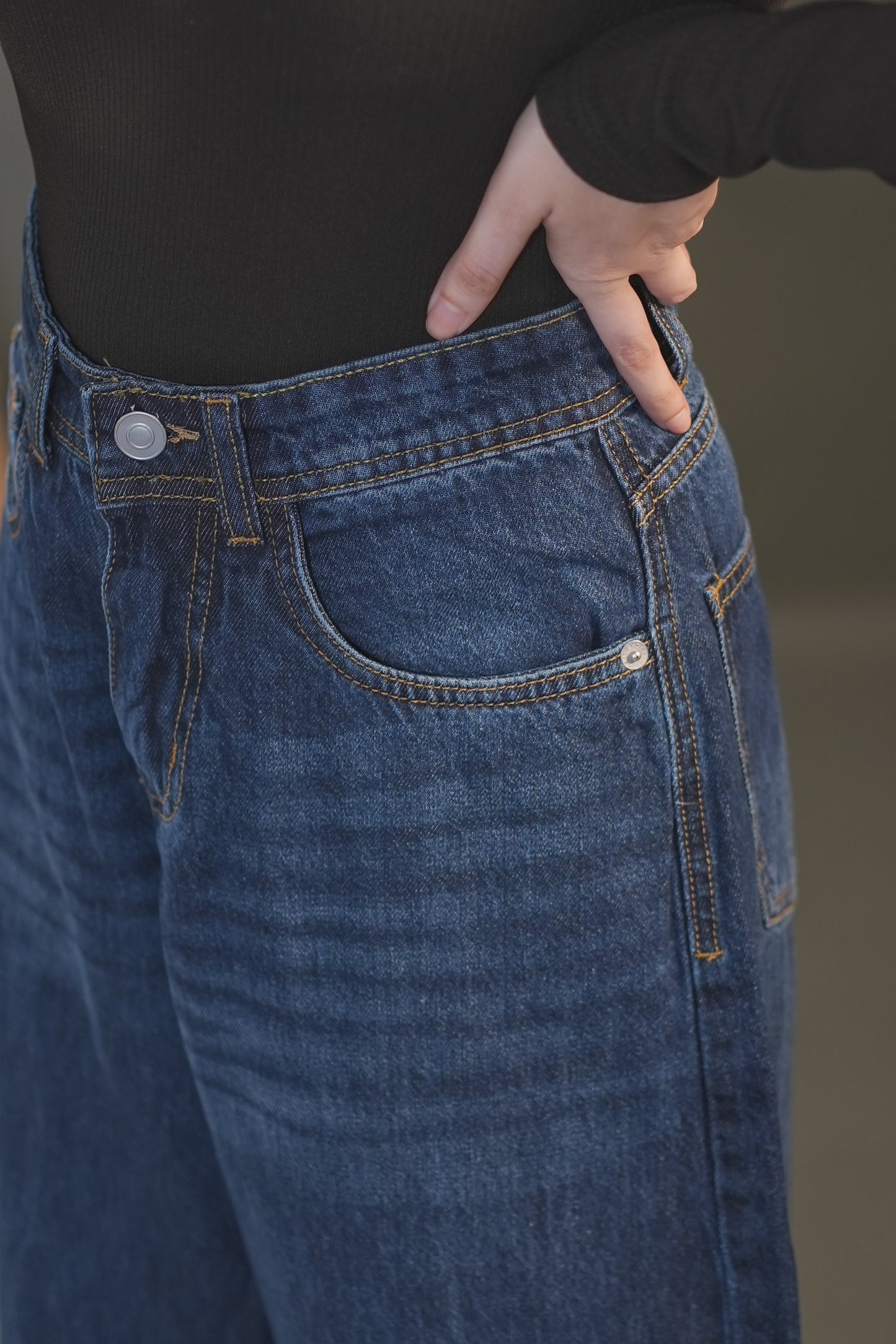 Wide leg Jeans - darkblue004