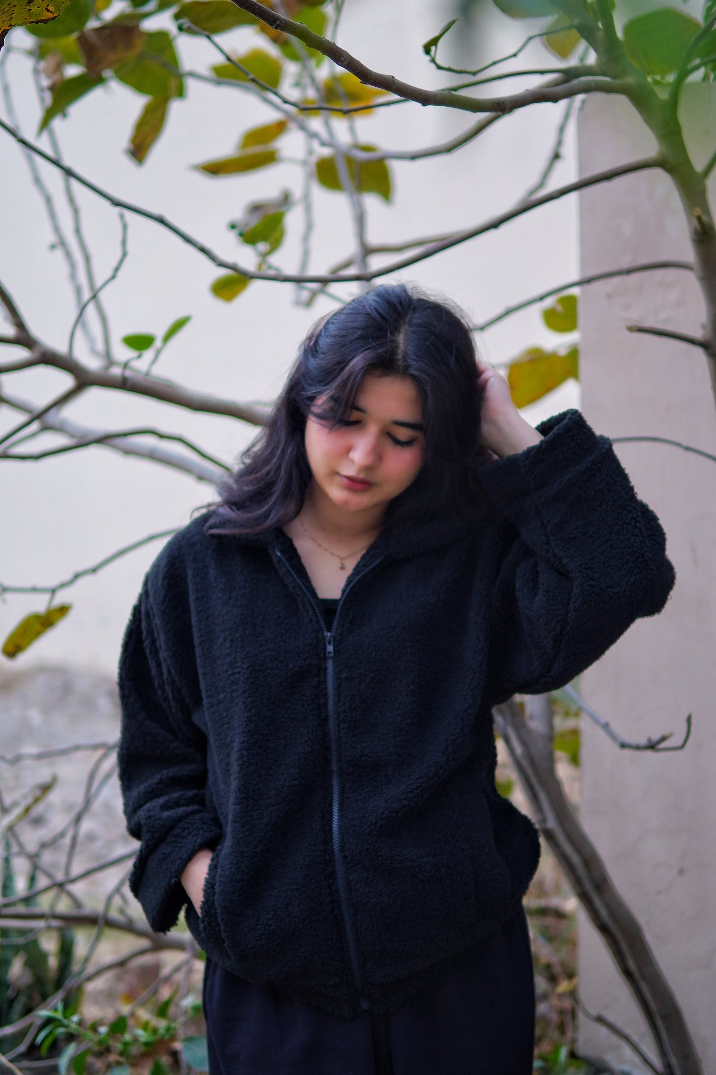 Oversized Black teddy Jacket