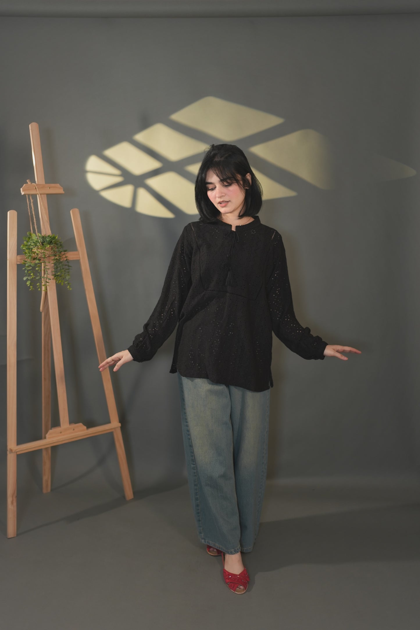 Black chickenkari Top