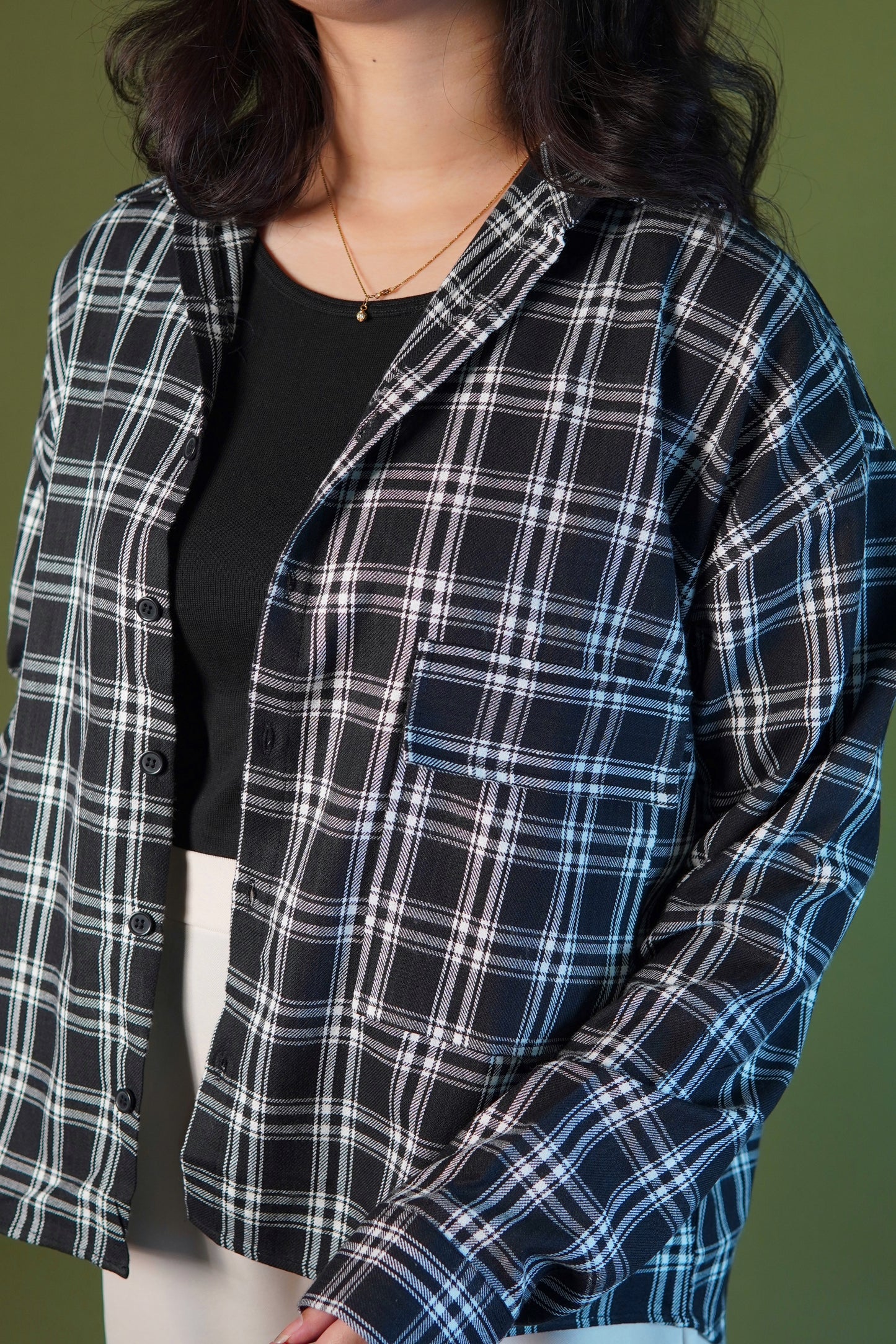 Oversized shirt - black check