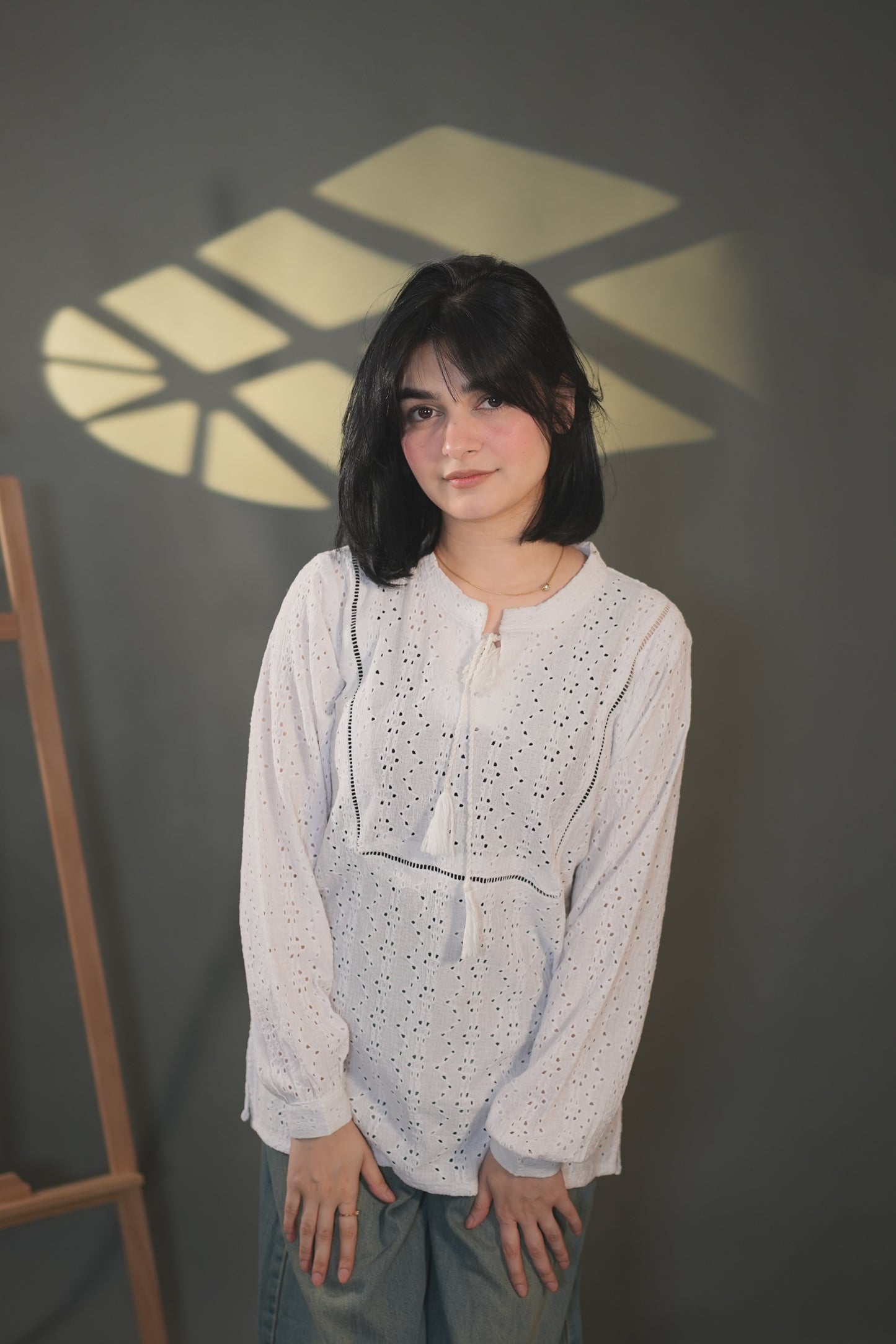 White Chickenkari Top