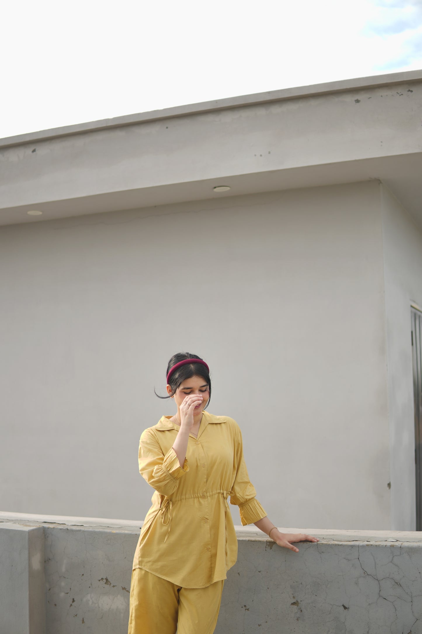 2Pc lawn Coord Set - 004 Butter Yellow