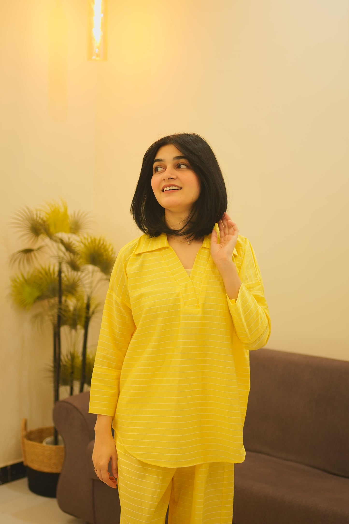 2 Pc Co-ord Set - Yellow