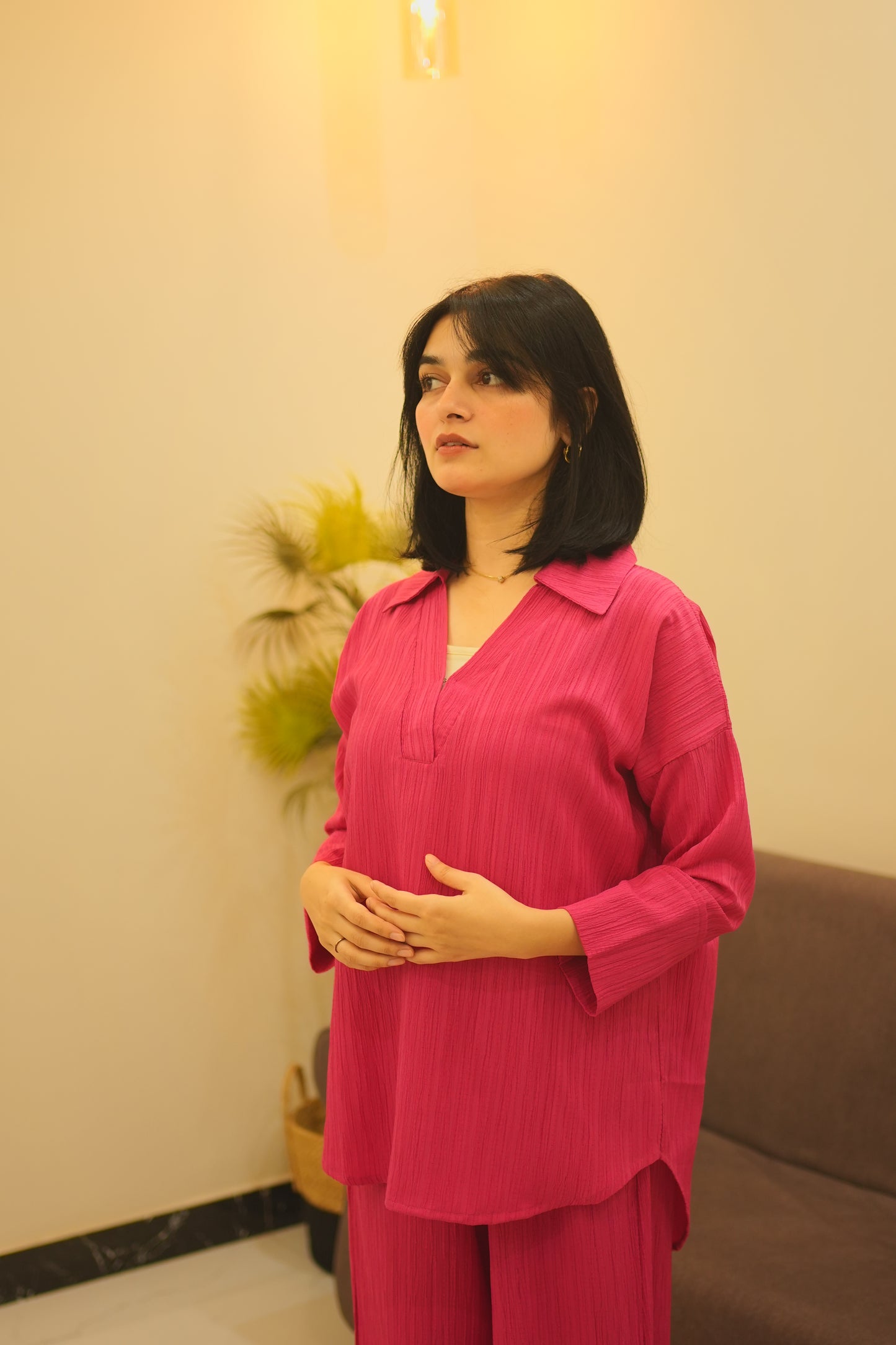 2 Pc Co-ord Set - Hot Pink