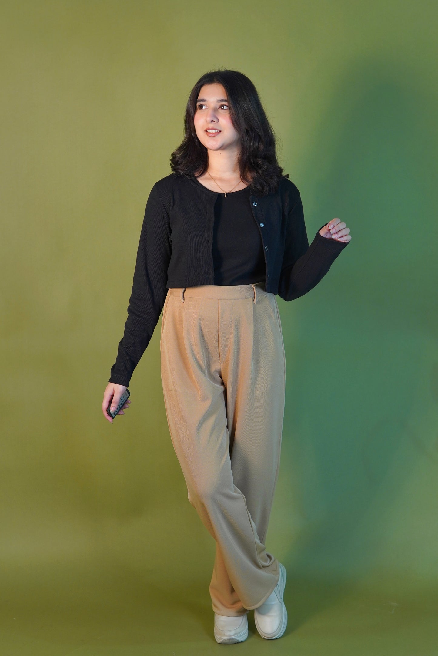 Korean pleated pants - beige