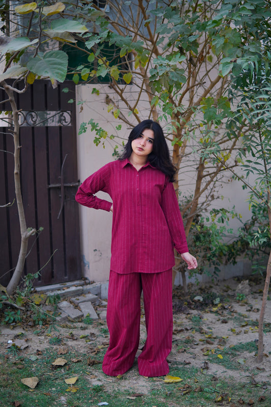 2Pc Button Coord Set - Maroon