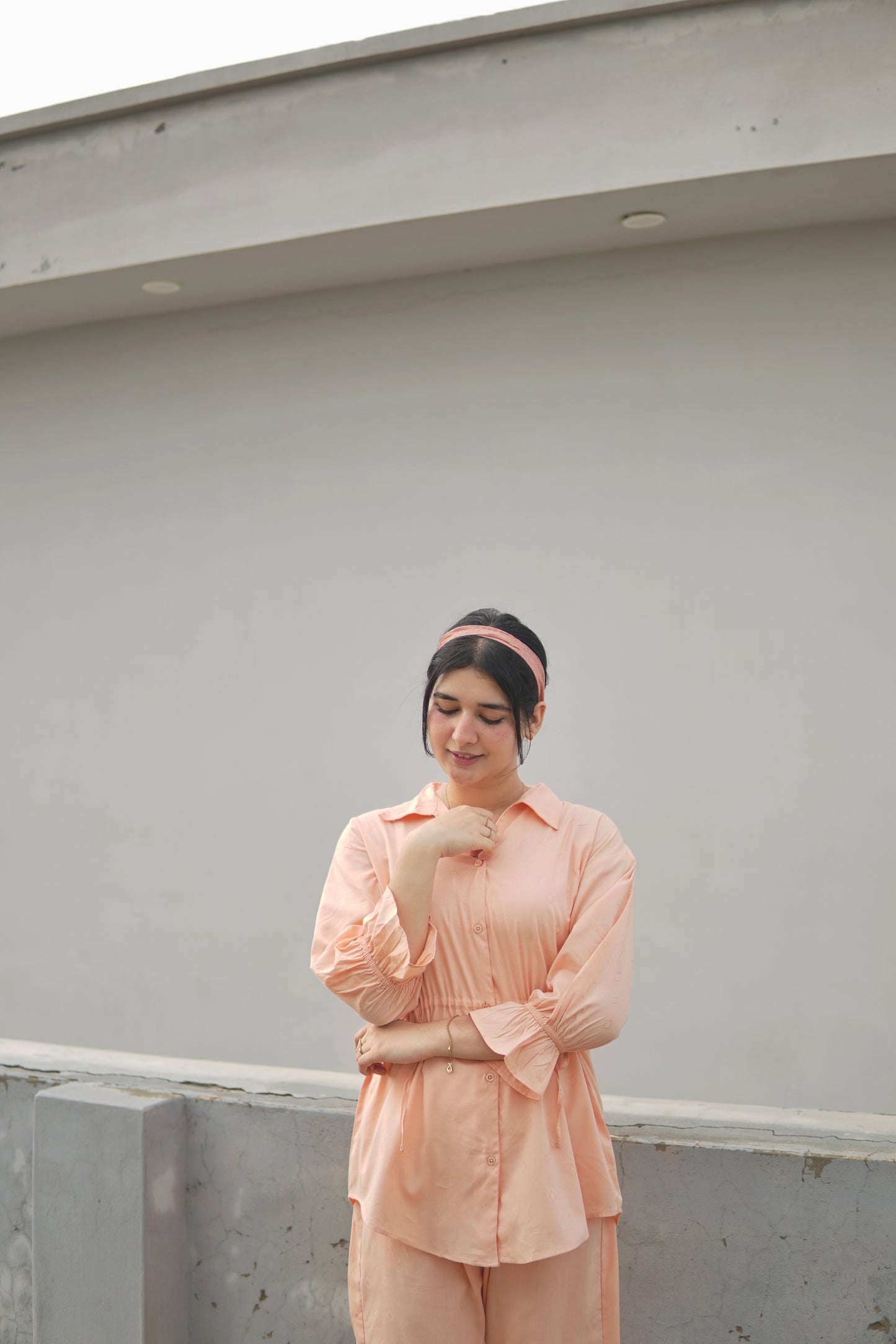 2Pc Lawn Coord Set -OO3 Peach