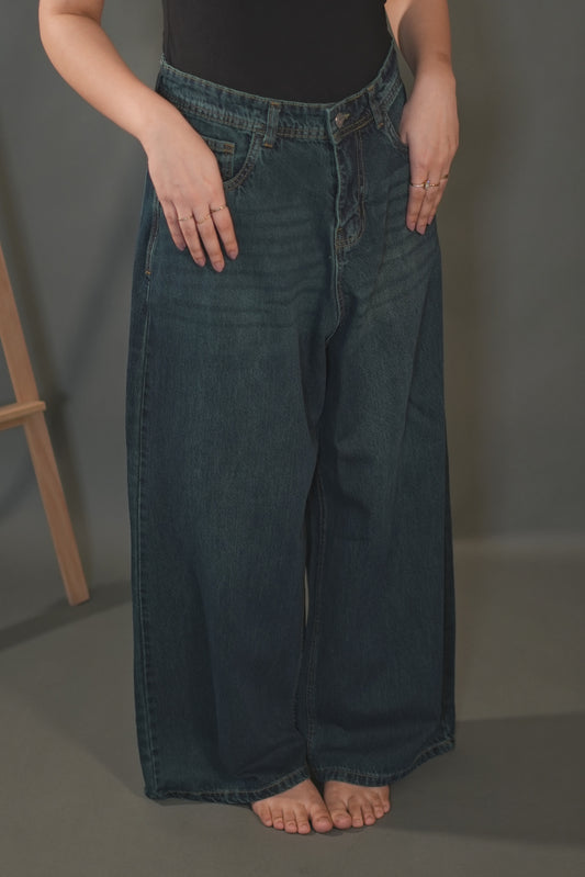 Wide leg Jeans - bluegreen005