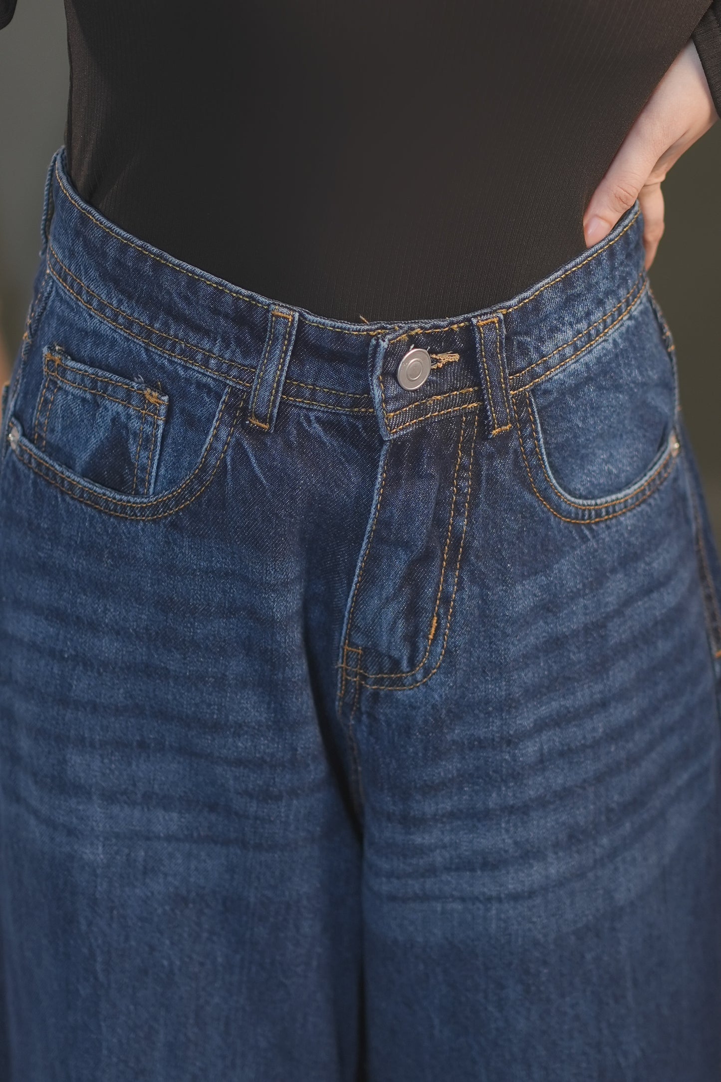 Wide leg Jeans - darkblue004