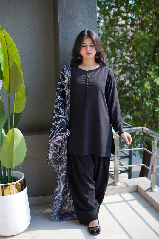 3pc - bubble farshi set / BLACK