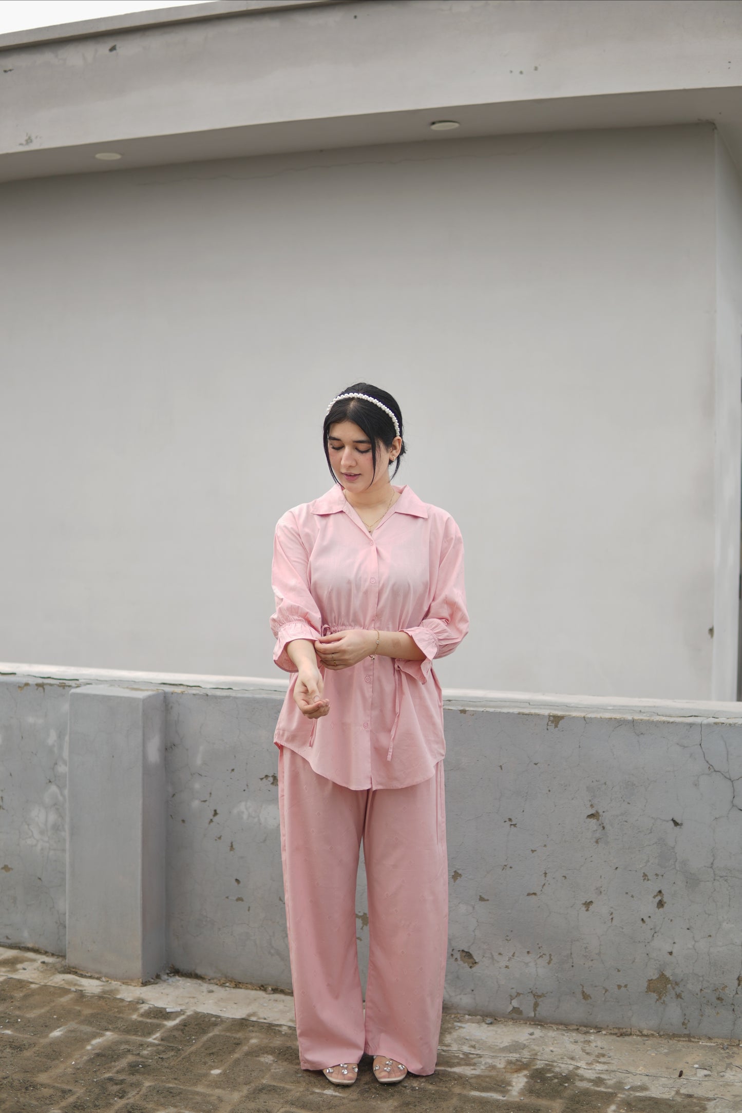 2Pc Lawn Coord Set - OO2 Baby Pink